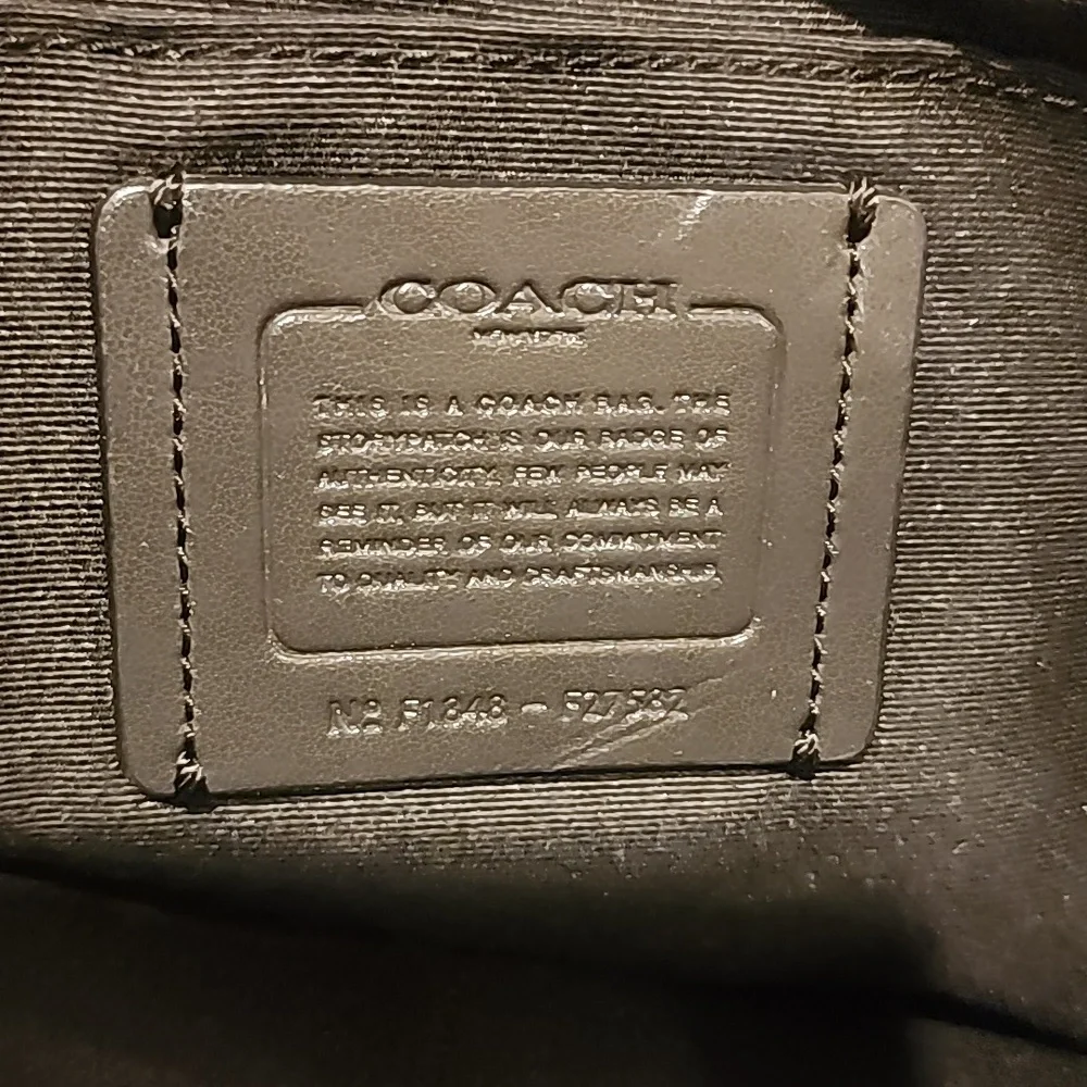 Coach Black and Gray Signature Handbag